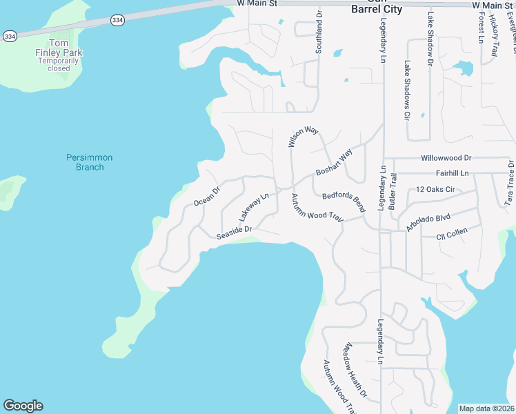 map of restaurants, bars, coffee shops, grocery stores, and more near 114 Lakeway Lane in Gun Barrel City