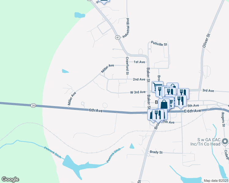 map of restaurants, bars, coffee shops, grocery stores, and more near 224 3rd Avenue in Buena Vista