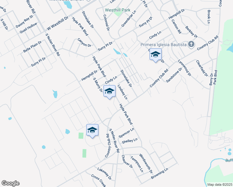 map of restaurants, bars, coffee shops, grocery stores, and more near 1209A Hyde Park Boulevard in Cleburne