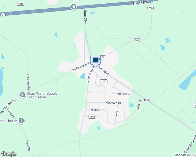 map of restaurants, bars, coffee shops, grocery stores, and more near 11077 Marcella Circle in Tyler