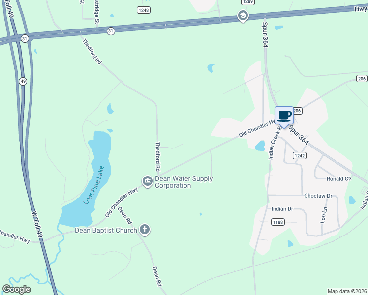 map of restaurants, bars, coffee shops, grocery stores, and more near 11113 County Road 1141 in Tyler