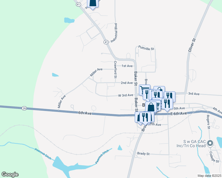 map of restaurants, bars, coffee shops, grocery stores, and more near 131 2nd Avenue in Buena Vista