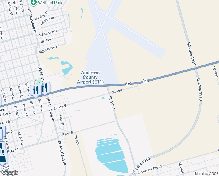 map of restaurants, bars, coffee shops, grocery stores, and more near 813 East Broadway Street in Andrews