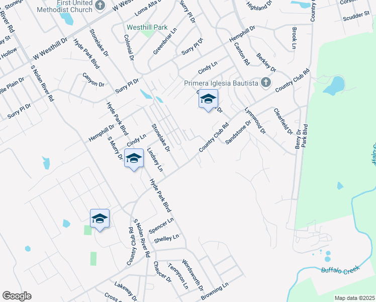 map of restaurants, bars, coffee shops, grocery stores, and more near 104 Lane Avenue in Cleburne