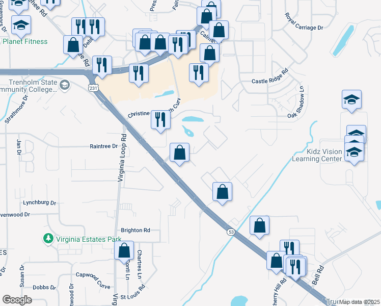 map of restaurants, bars, coffee shops, grocery stores, and more near 4021 Troy Highway in Montgomery