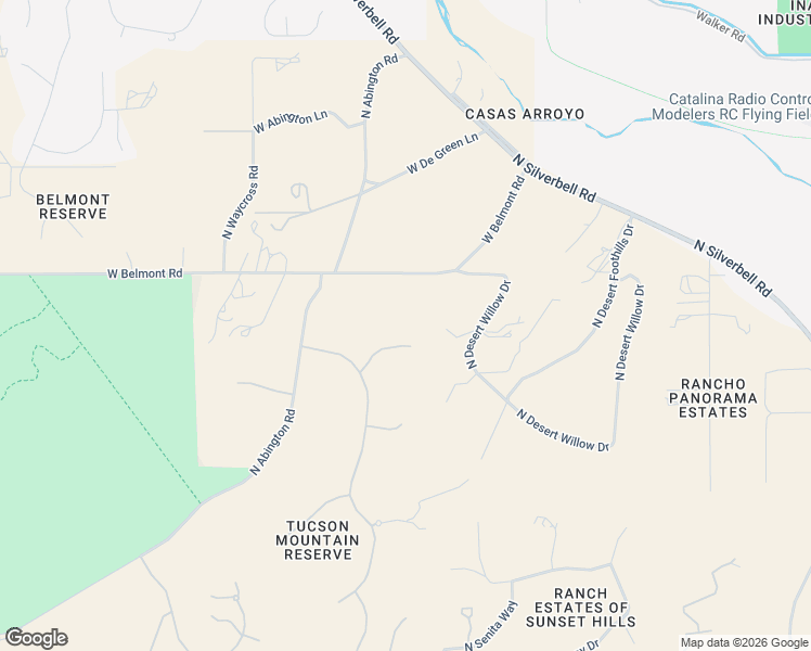 map of restaurants, bars, coffee shops, grocery stores, and more near 5519 West Belmont Road in Tucson