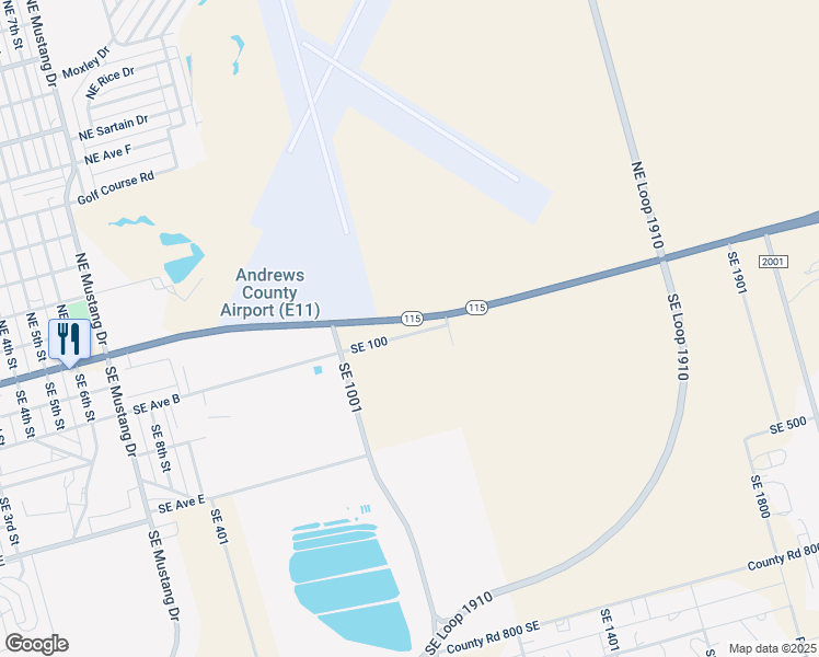 map of restaurants, bars, coffee shops, grocery stores, and more near 815 East Broadway Street in Andrews