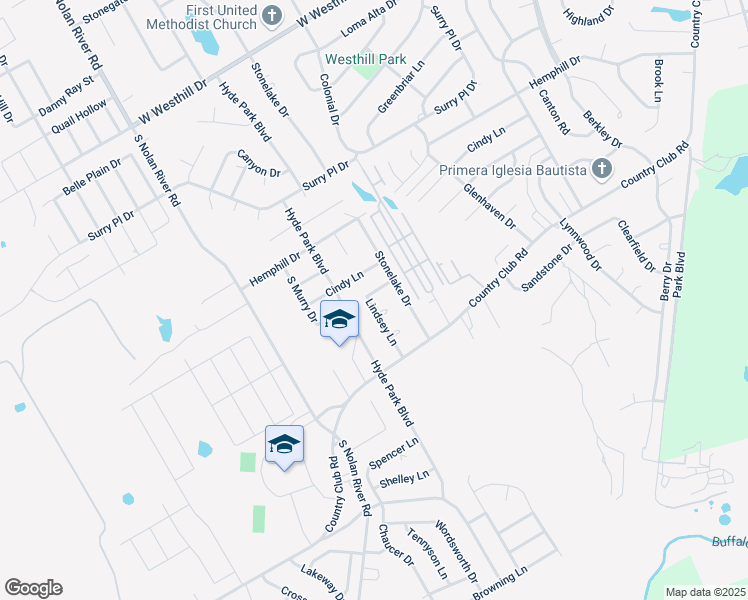 map of restaurants, bars, coffee shops, grocery stores, and more near 1503 Lindsey Lane in Cleburne