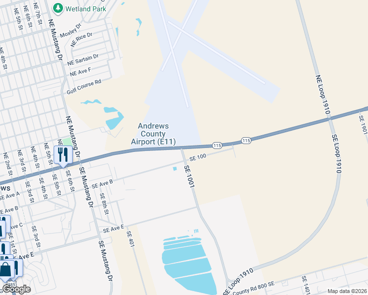 map of restaurants, bars, coffee shops, grocery stores, and more near 813 East Broadway Street in Andrews