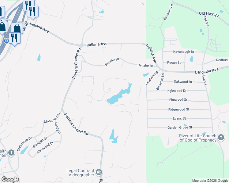 map of restaurants, bars, coffee shops, grocery stores, and more near 12 Shoreline Drive in Vicksburg