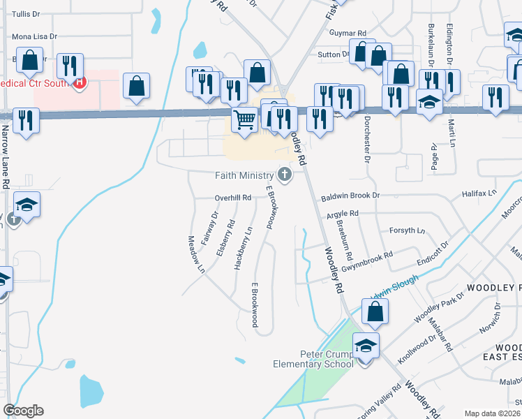map of restaurants, bars, coffee shops, grocery stores, and more near 3203 Hackberry Lane in Montgomery