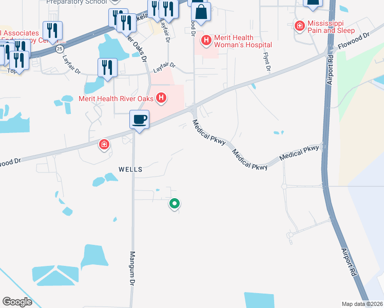 map of restaurants, bars, coffee shops, grocery stores, and more near in Jackson