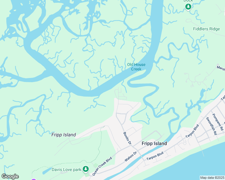 Map Of Fripp Island Sc 33 Quarterdeck Lane, Fripp Island Sc - Walk Score