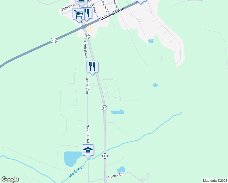 map of restaurants, bars, coffee shops, grocery stores, and more near 45 Georgia 17 in Guyton