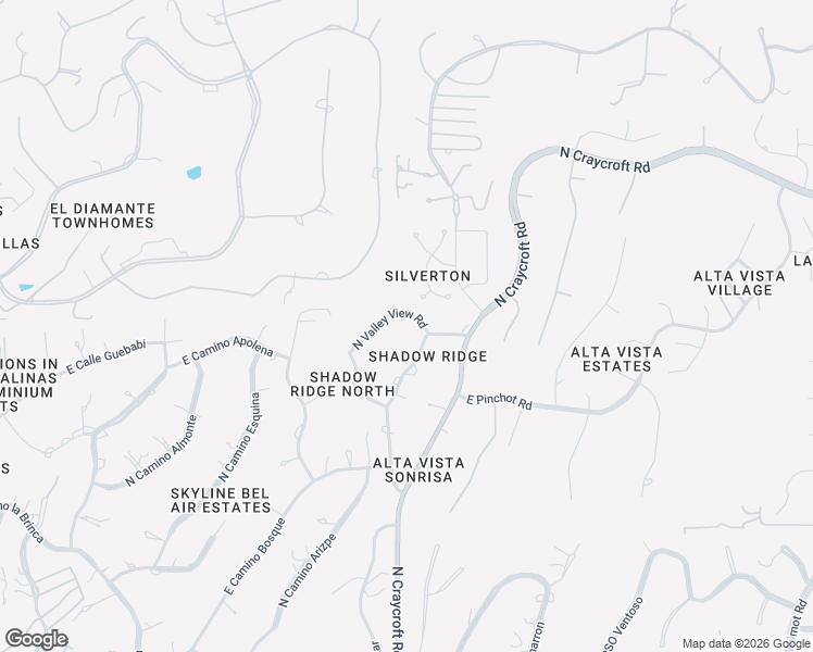 map of restaurants, bars, coffee shops, grocery stores, and more near 6375 North Valley View Road in Tucson
