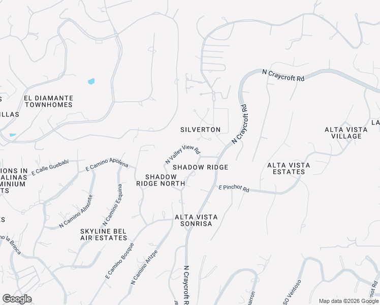 map of restaurants, bars, coffee shops, grocery stores, and more near 6375 North Valley View Road in Tucson