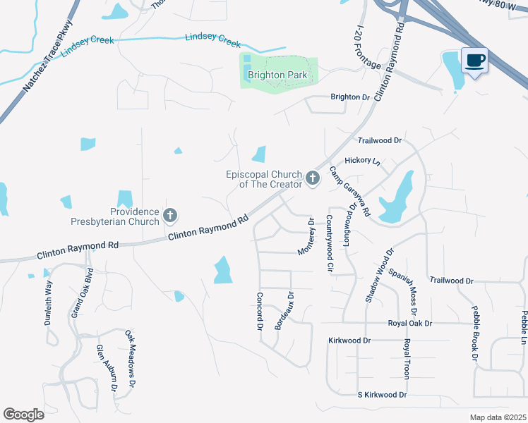map of restaurants, bars, coffee shops, grocery stores, and more near 1484 Clinton Raymond Road in Clinton
