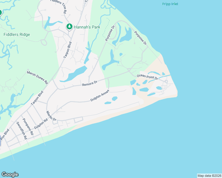 map of restaurants, bars, coffee shops, grocery stores, and more near 679 Dolphin Annex in Fripp Island