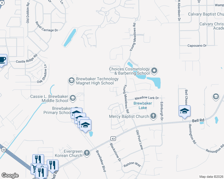 map of restaurants, bars, coffee shops, grocery stores, and more near 4149 Chesire Drive in Montgomery