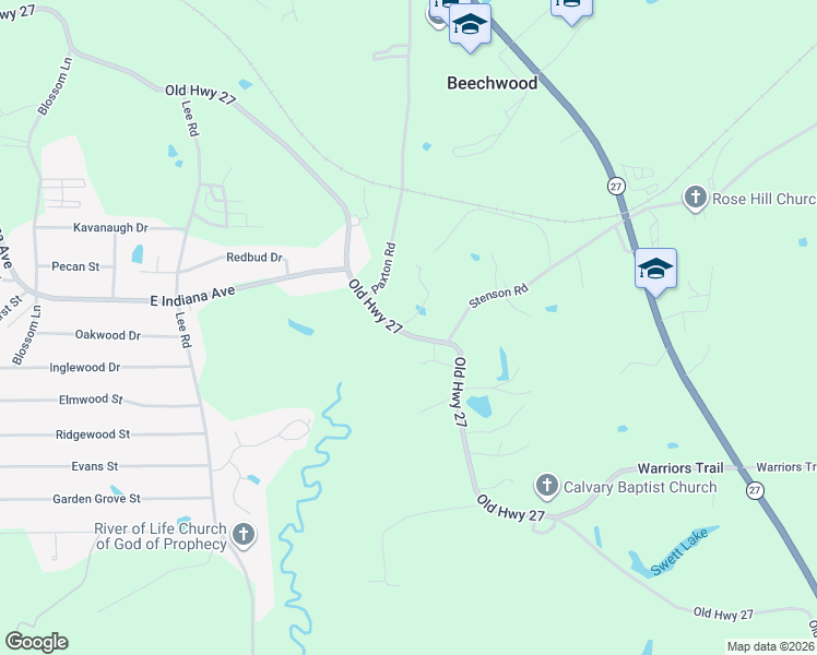 map of restaurants, bars, coffee shops, grocery stores, and more near 2266 Old Highway 27 in Vicksburg