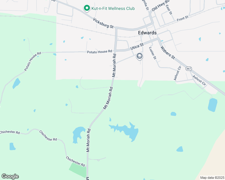 map of restaurants, bars, coffee shops, grocery stores, and more near 10100 Mount Moriah Road in Edwards