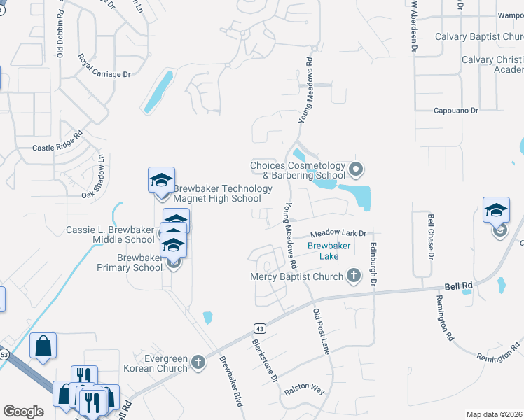 map of restaurants, bars, coffee shops, grocery stores, and more near 4149 Chesire Drive in Montgomery