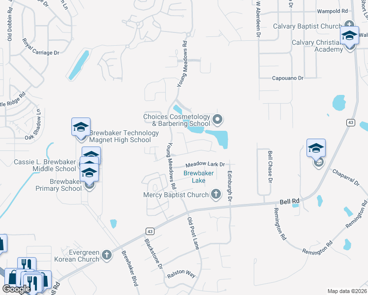 map of restaurants, bars, coffee shops, grocery stores, and more near 4260 Abbotts Walk in Montgomery