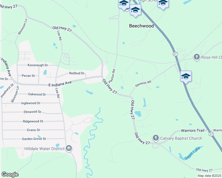 map of restaurants, bars, coffee shops, grocery stores, and more near Old Highway 27 in Vicksburg