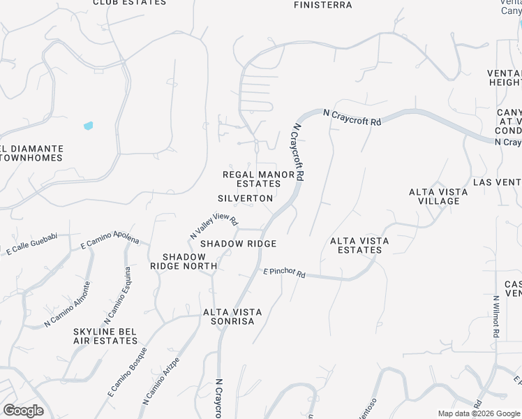 map of restaurants, bars, coffee shops, grocery stores, and more near 6430 North Silver Smith Place in Tucson