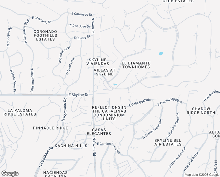map of restaurants, bars, coffee shops, grocery stores, and more near 6486 North Val Dosta Drive in Tucson