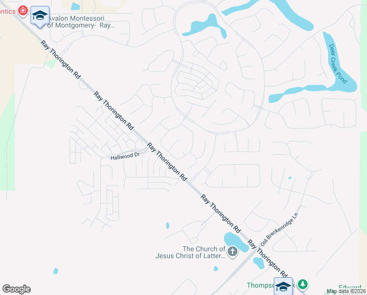 map of restaurants, bars, coffee shops, grocery stores, and more near 9505 Greythorne Court in Montgomery