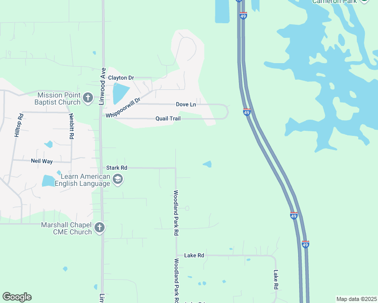 map of restaurants, bars, coffee shops, grocery stores, and more near 206 Woodland Park Road in Stonewall