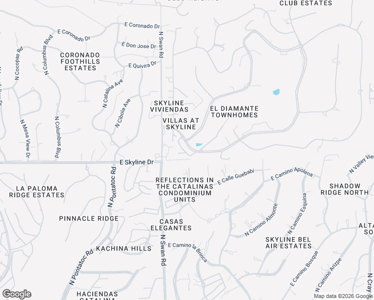 map of restaurants, bars, coffee shops, grocery stores, and more near 6486 North Val Dosta Drive in Tucson