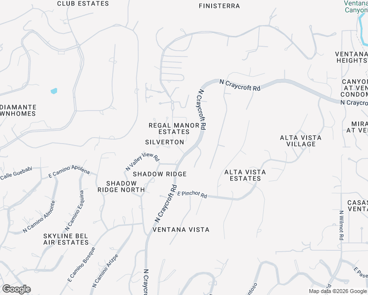 map of restaurants, bars, coffee shops, grocery stores, and more near 6430 North Silver Smith Place in Tucson