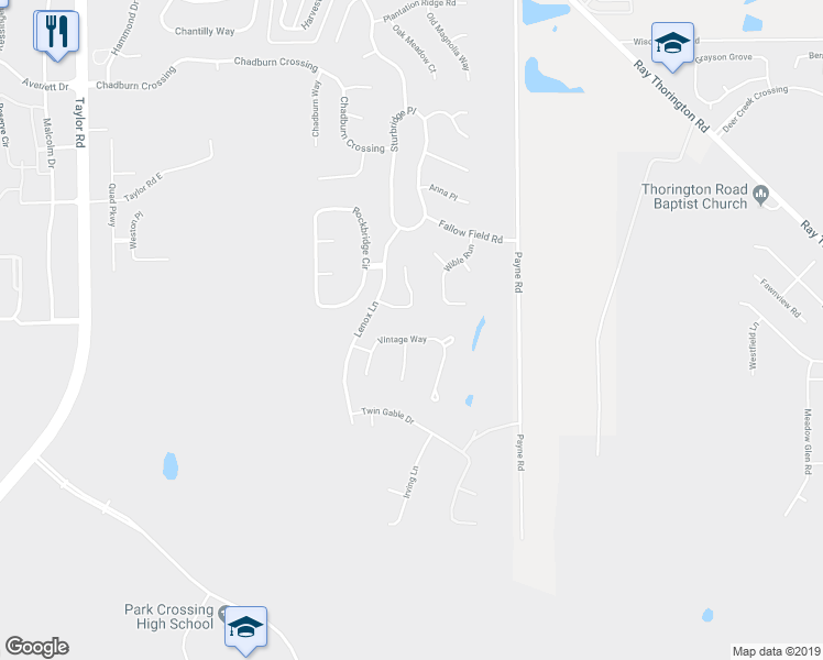 map of restaurants, bars, coffee shops, grocery stores, and more near 8600 Vintage Way in Montgomery