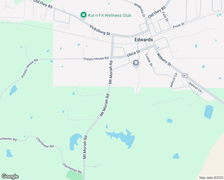 map of restaurants, bars, coffee shops, grocery stores, and more near 10100 Mount Moriah Road in Edwards