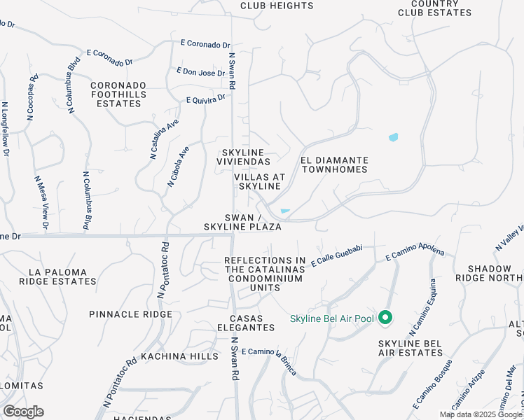 map of restaurants, bars, coffee shops, grocery stores, and more near 6486 North Val Dosta Drive in Tucson