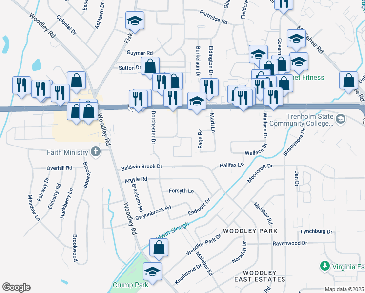 map of restaurants, bars, coffee shops, grocery stores, and more near 3100 Bell Oaks Circle in Montgomery