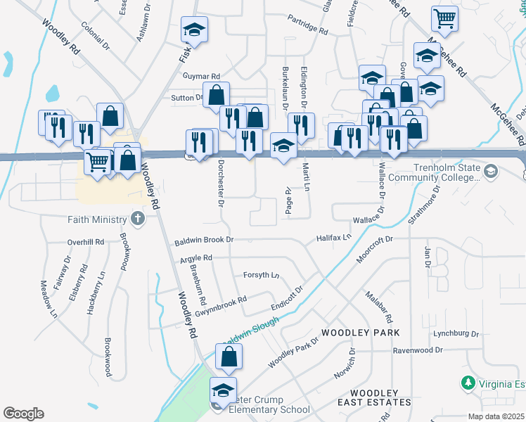 map of restaurants, bars, coffee shops, grocery stores, and more near 3100 Bell Oaks Circle in Montgomery