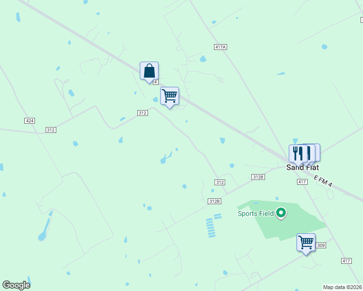 map of restaurants, bars, coffee shops, grocery stores, and more near 4600 County Road 312 in Cleburne