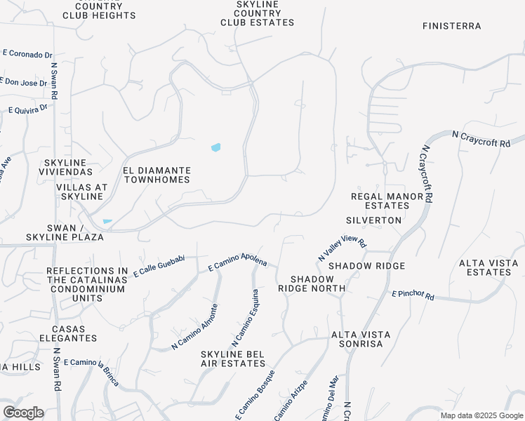 map of restaurants, bars, coffee shops, grocery stores, and more near 5275 East Gleneagles Drive in Tucson