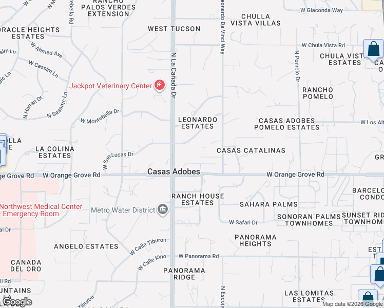 map of restaurants, bars, coffee shops, grocery stores, and more near 1320 West Appian Place in Tucson