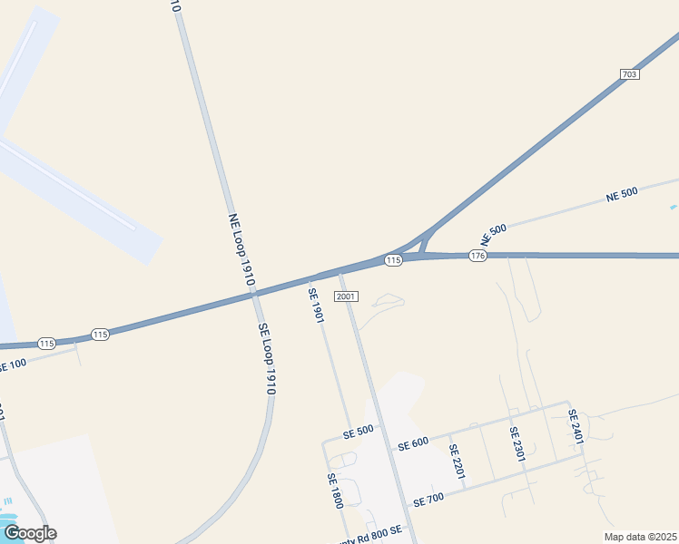 map of restaurants, bars, coffee shops, grocery stores, and more near County Road 2001 in Andrews