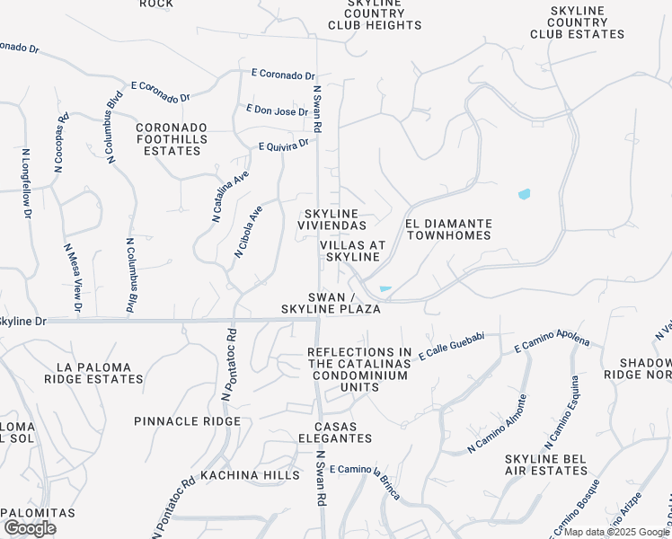 map of restaurants, bars, coffee shops, grocery stores, and more near 6513 North Green Briar Drive in Tucson
