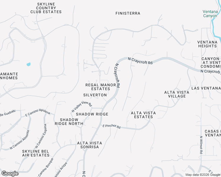map of restaurants, bars, coffee shops, grocery stores, and more near 6500 North Regal Manor Drive in Tucson