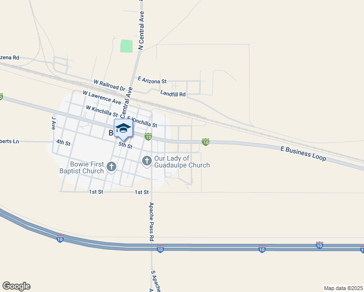 map of restaurants, bars, coffee shops, grocery stores, and more near 106 South Riggs Avenue in Willcox