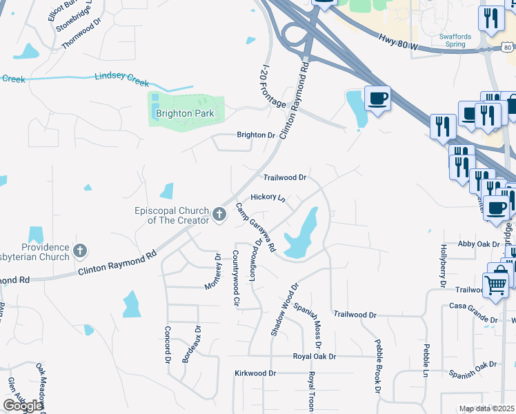 map of restaurants, bars, coffee shops, grocery stores, and more near 102 Camp Garaywa Road in Clinton