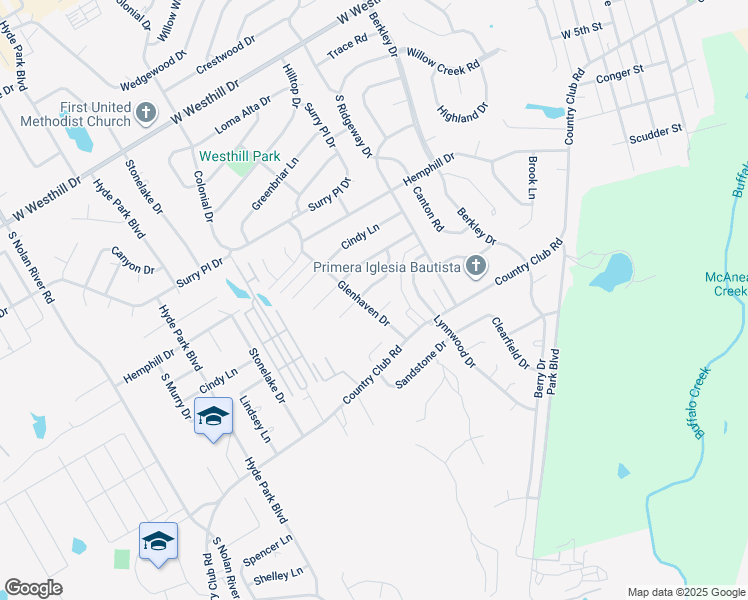 map of restaurants, bars, coffee shops, grocery stores, and more near 1301 Linda Court in Cleburne