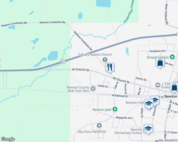 map of restaurants, bars, coffee shops, grocery stores, and more near 101 Magnolia Street in Newton