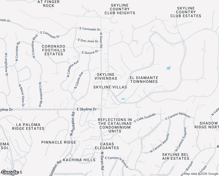 map of restaurants, bars, coffee shops, grocery stores, and more near 6513 North Green Briar Drive in Tucson